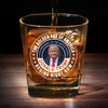 Golden Age Starts With Building Two Walls - US Patriotic Pride Square Whiskey Glass - Gift For Conservative Supporters