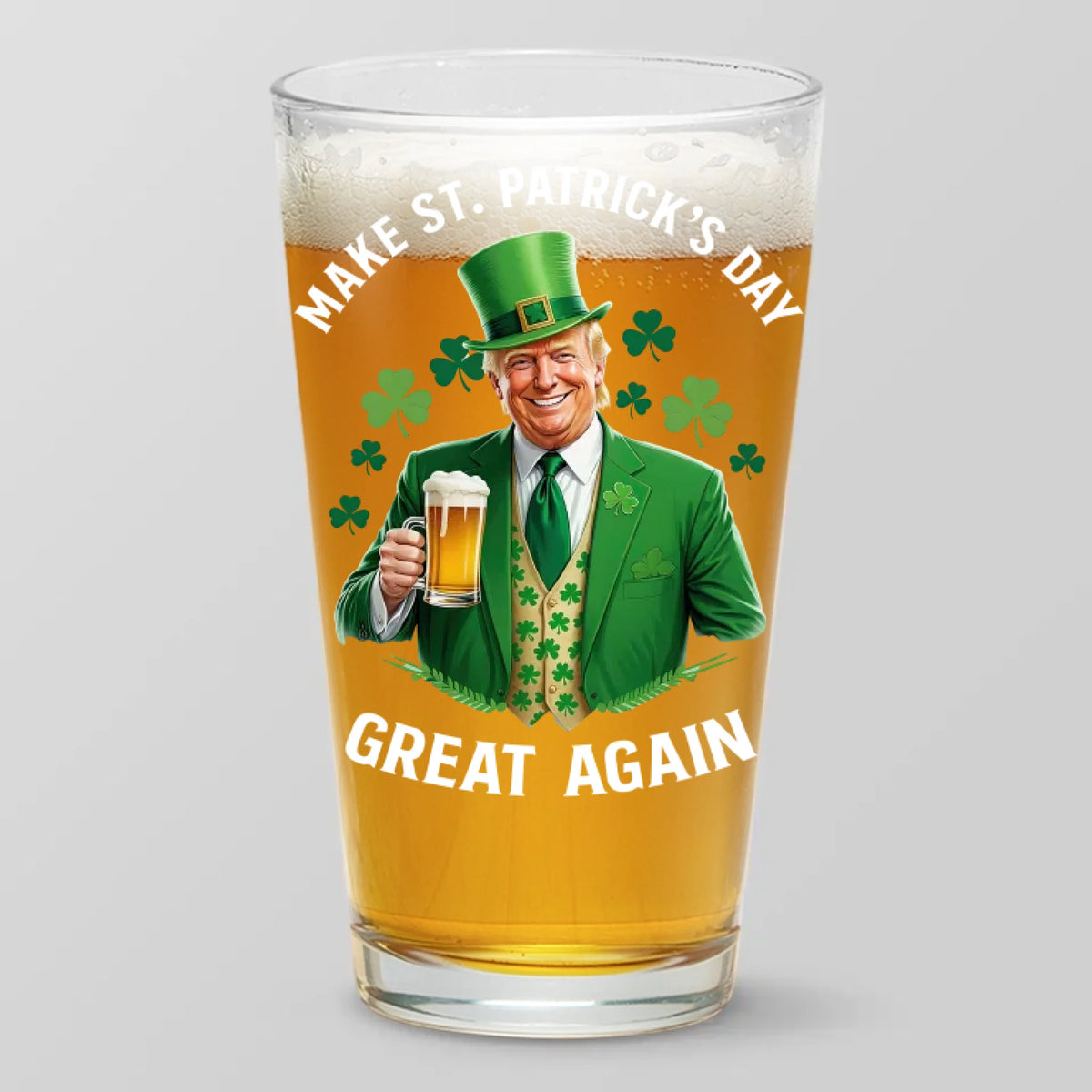 Golden Luck For A Golden Future- US Patriotic Pride Beer Glass