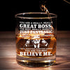 Behind Every Great Team Is A Great Boss - US Patriotic Pride Whiskey Glass - Gift For Conservative Supporters