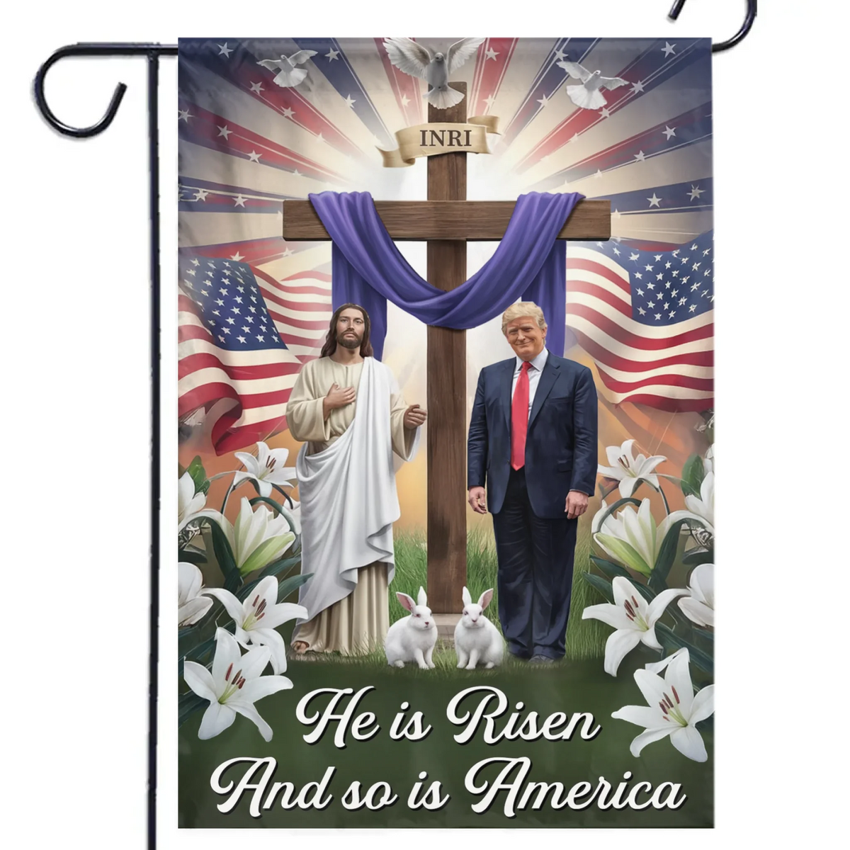 A Nation Built On Faith - US Patriotic Pride House Flag, Garden Flag
