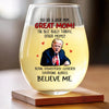 Great Moms, Total Winners - US Patriotic Pride Wine Glass