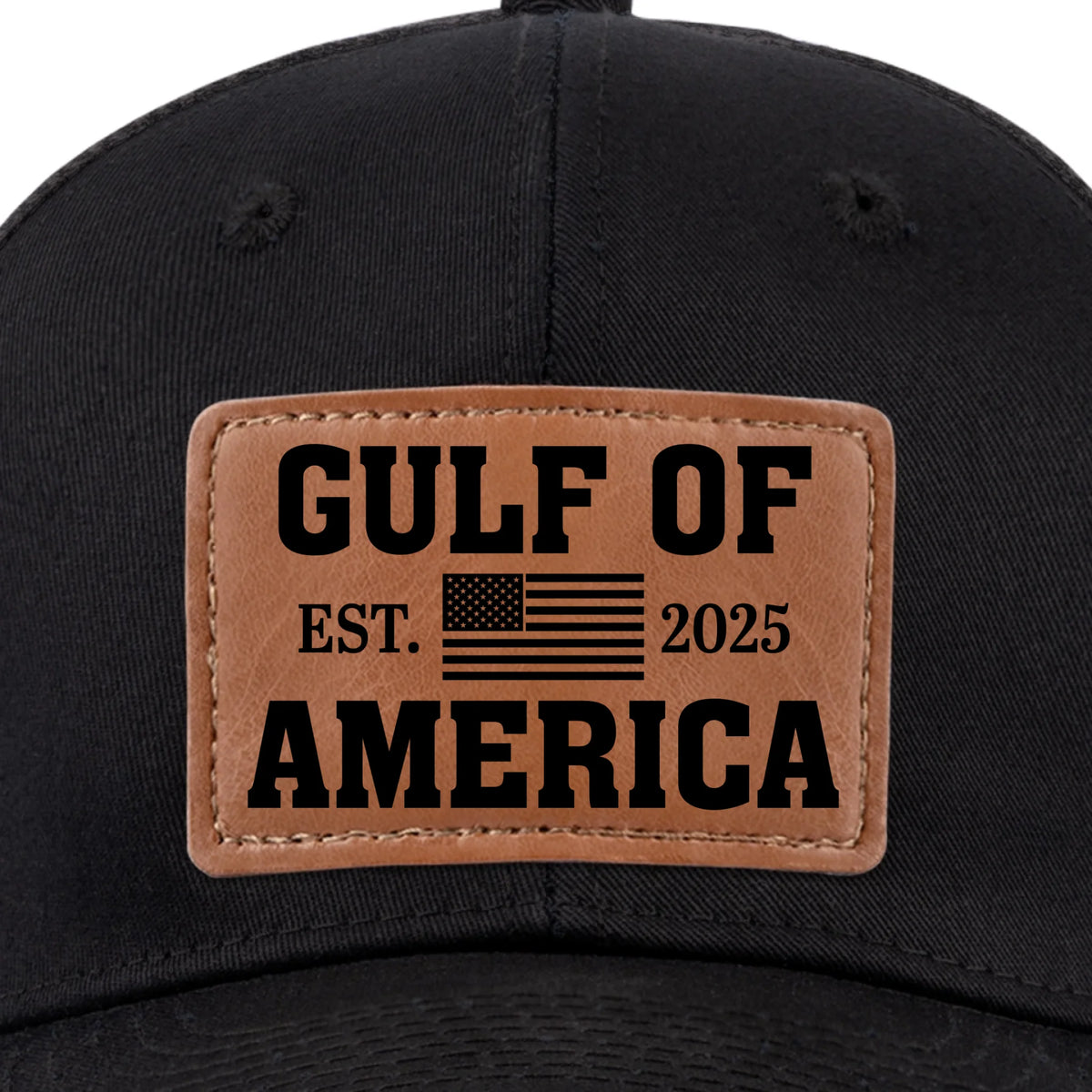 Gulf Of America - US Patriotic Pride Leather Patch Hat - Gift For Conservative Supporters