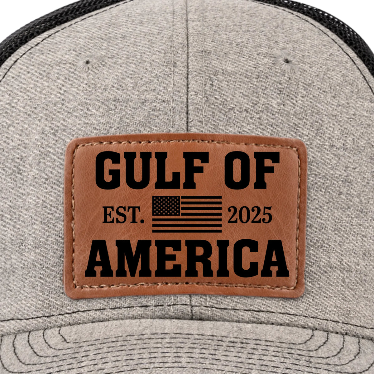 Gulf Of America - US Patriotic Pride Leather Patch Hat - Gift For Conservative Supporters