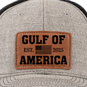 Gulf Of America - US Patriotic Pride Leather Patch Hat - Gift For Conservative Supporters