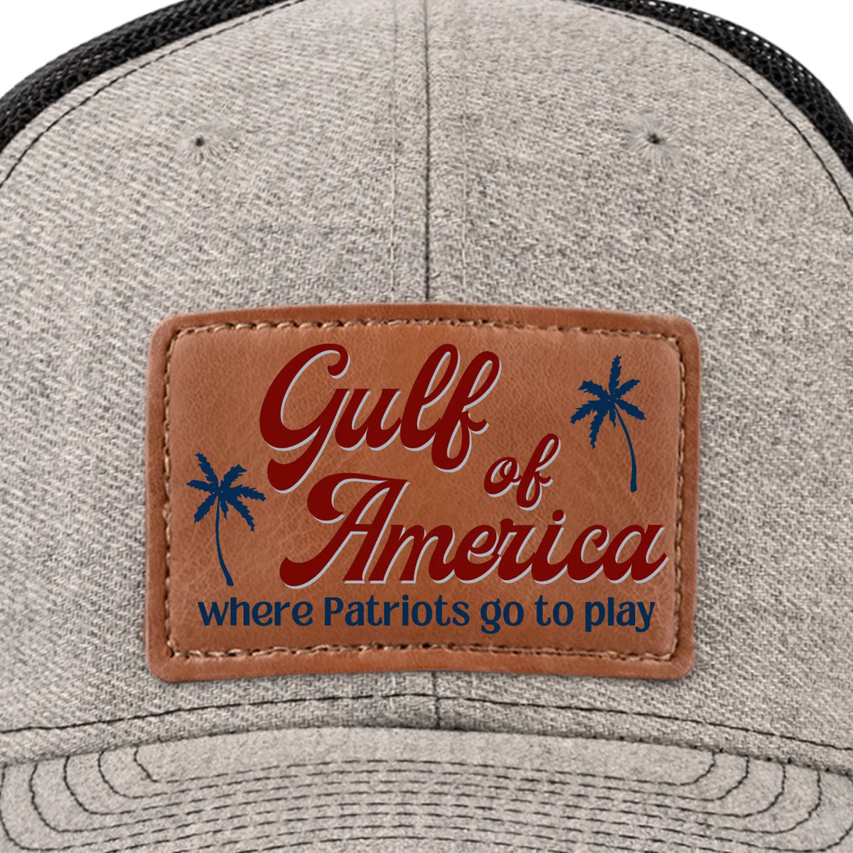 This Is Where Patriots Go To Play - US Patriotic Pride Leather Patch Hat - Gift For Conservative Supporters