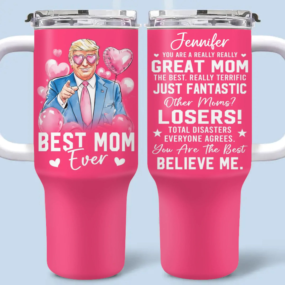 Best One Ever - US Patriotic Pride 40 Oz Stainless Steel Tumbler With Handle