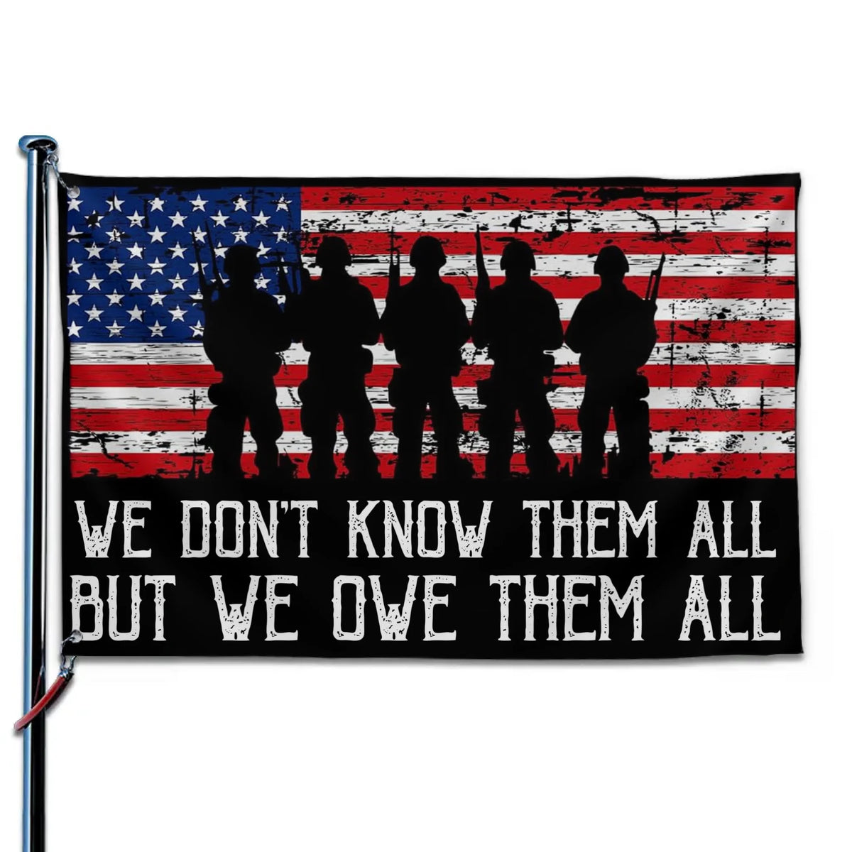 We Owe Them All - US Patriotic Pride Horizontal House Flag