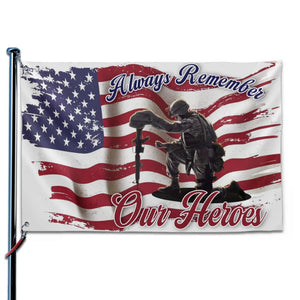 Always Remember Our Heroes - US Patriotic Pride Horizontal House Flag