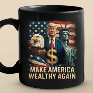 Work Paid Again, Not Just Survived - US Patriotic Pride Black Mug
