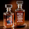 One Serving Per Family, Lifetime Supply Of Love - US Patriotic Pride Glass Whiskey Bottle