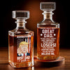 Best Dad Ever, Stats Don’t Lie - US Patriotic Pride Glass Whiskey Bottle