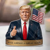 The Flag Waves Higher When He’s In Front - US Patriotic Pride Acrylic Plaque Custom Shape