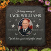 Custom Photo Always In Our Hearts - US Patriotic Pride Square Shaped Memorial Stone