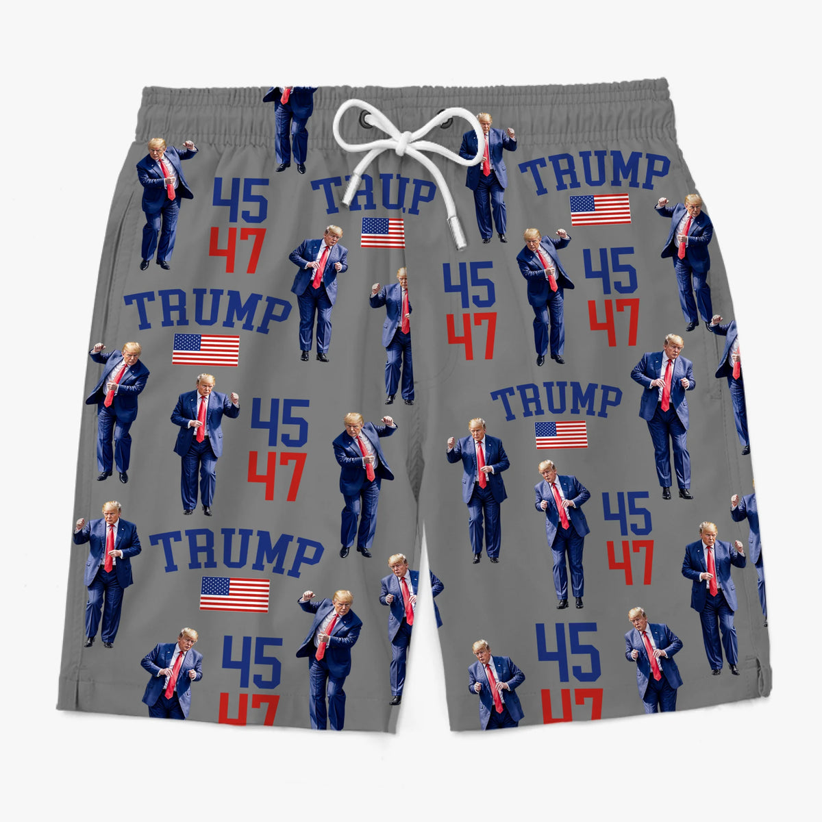 God Bless The Waves - US Patriotic Pride Tropical Hawaiian Aloha Men Beach Shorts