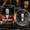 The Dogefather - US Patriotic Pride Whiskey Glass With Bottom And Side Engraving