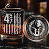 We The People 45 47 - US Patriotic Pride Whiskey Glass With Bottom And Side Engraving