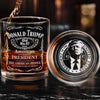 Old No 47 MAGA - US Patriotic Pride Whiskey Glass With Bottom And Side Engraving