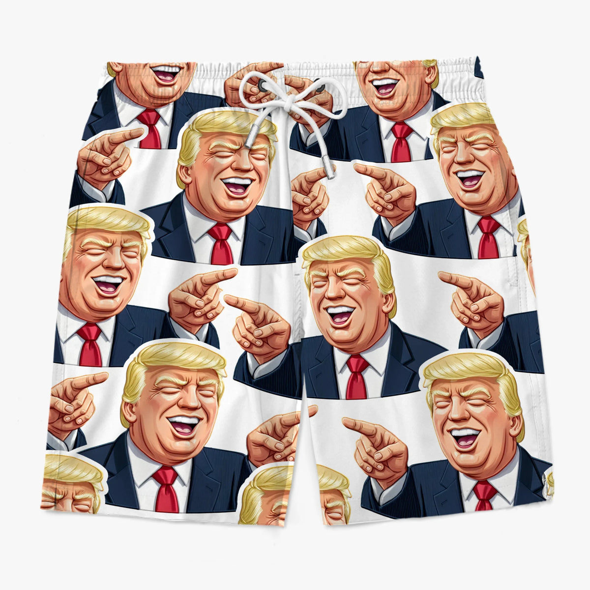 Laughing And Making Waves, Not Apologies - US Patriotic Pride Tropical Hawaiian Aloha Men Beach Shorts
