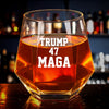 Where Freedom Flows, Legends Rise - US Patriotic Pride 10oz Diamond Whiskey Glass