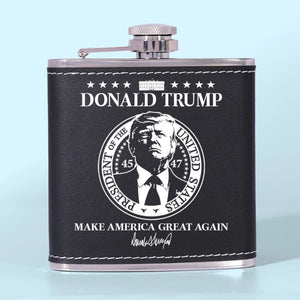 Built Different, Led Louder - US Patriotic Pride Hip Flask - Gift For Conservative Supporters