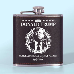 Built Different, Led Louder - US Patriotic Pride Hip Flask - Gift For Conservative Supporters