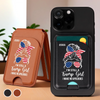 Patriot First, Apologies Never - US Patriotic Pride Magnetic Wallet For iPhone - Gift For Best Friends, BFF, Sisters