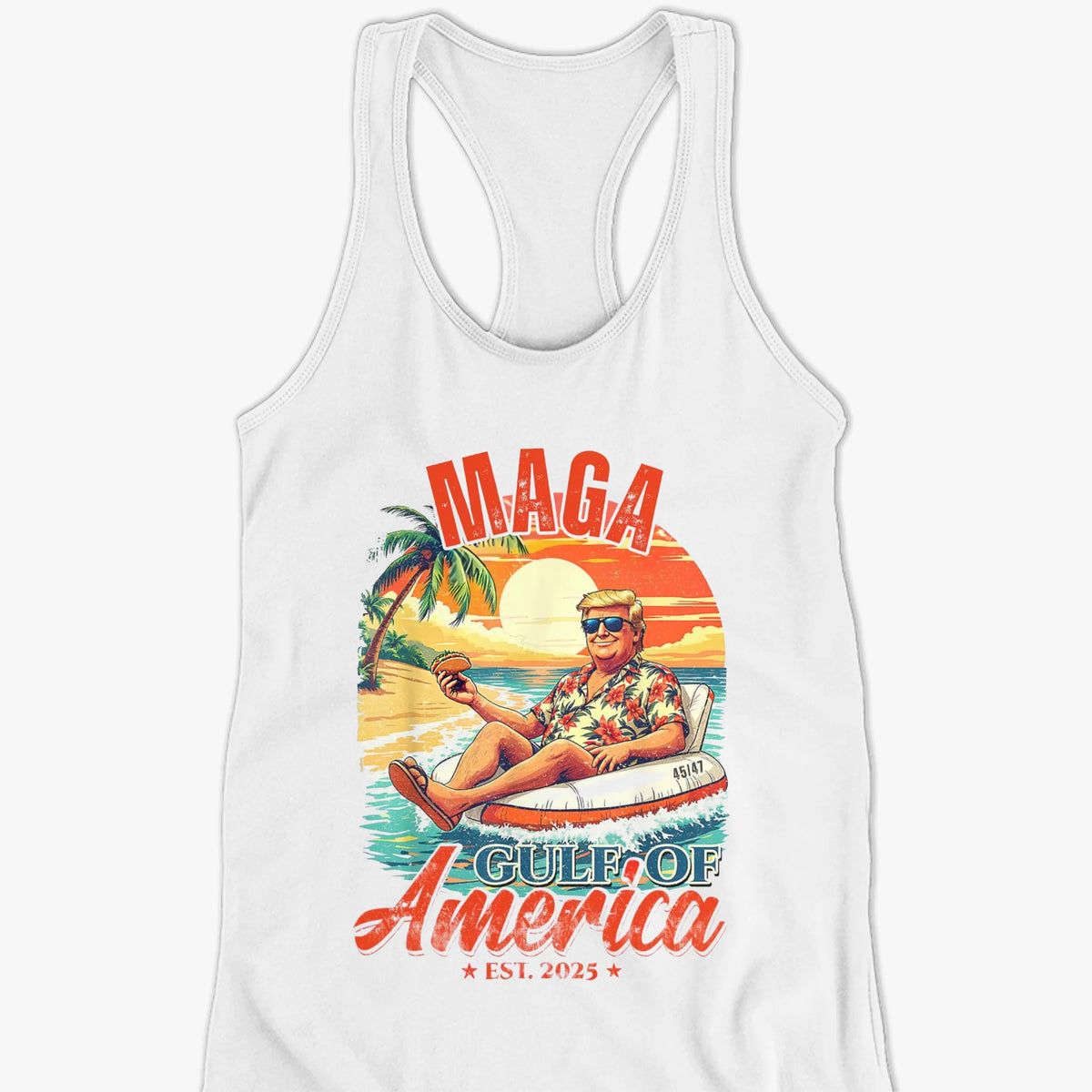 America’s Beach Boss - US Patriotic Pride Racer Back Tank Top, T-Shirt