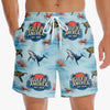 Sharks Don’t Apologize, Neither Do Patriots - US Patriotic Pride Tropical Hawaiian Aloha Men Beach Shorts