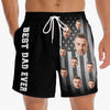 Custom Photo Greatest One Ever - US Patriotic Pride Tropical Hawaiian Aloha Men Beach Shorts