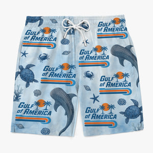 Waves Of Patriotism Run Deep - US Patriotic Pride Tropical Hawaiian Aloha Men Beach Shorts