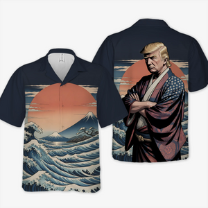 Cuts Through Lies Like A Katana - US Patriotic Pride Unisex Tropical Hawaiian Aloha Shirt - Summer Vacation Gift For Conservative Supporters