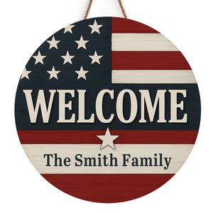 In This House, We Stand For The Flag - US Patriotic Pride Home Decor Wood Sign - 4th Of July, Gift For Conservative Supporters