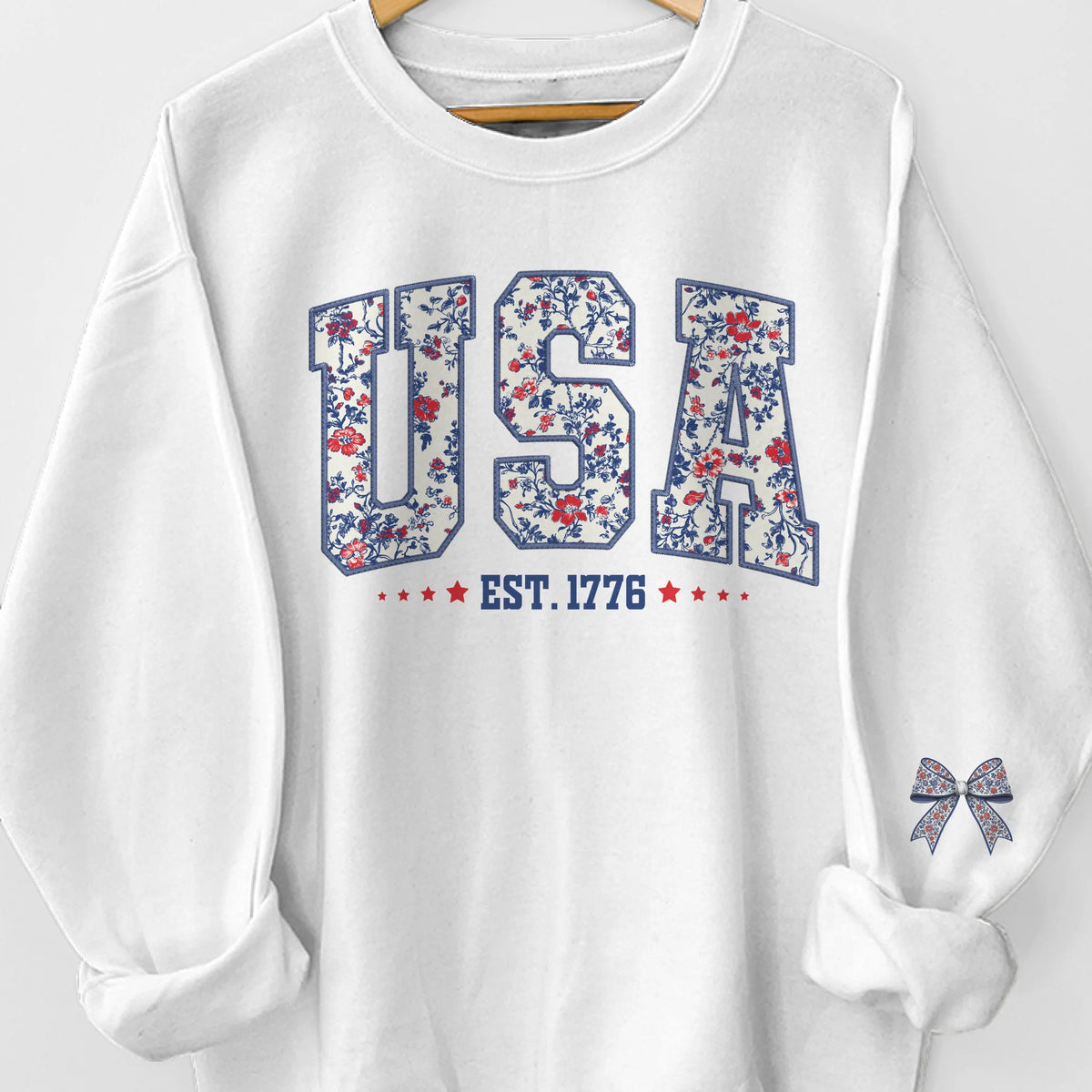 Liberty For All, Not Just The Few - US Patriotic Pride Unisex Sweatshirt, Hoodie With Design On Sleeve - 4th Of July, Gift For Best Friends, BFF, Sisters