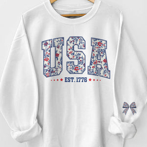 Liberty For All, Not Just The Few - US Patriotic Pride Unisex Sweatshirt, Hoodie With Design On Sleeve - 4th Of July, Gift For Best Friends, BFF, Sisters