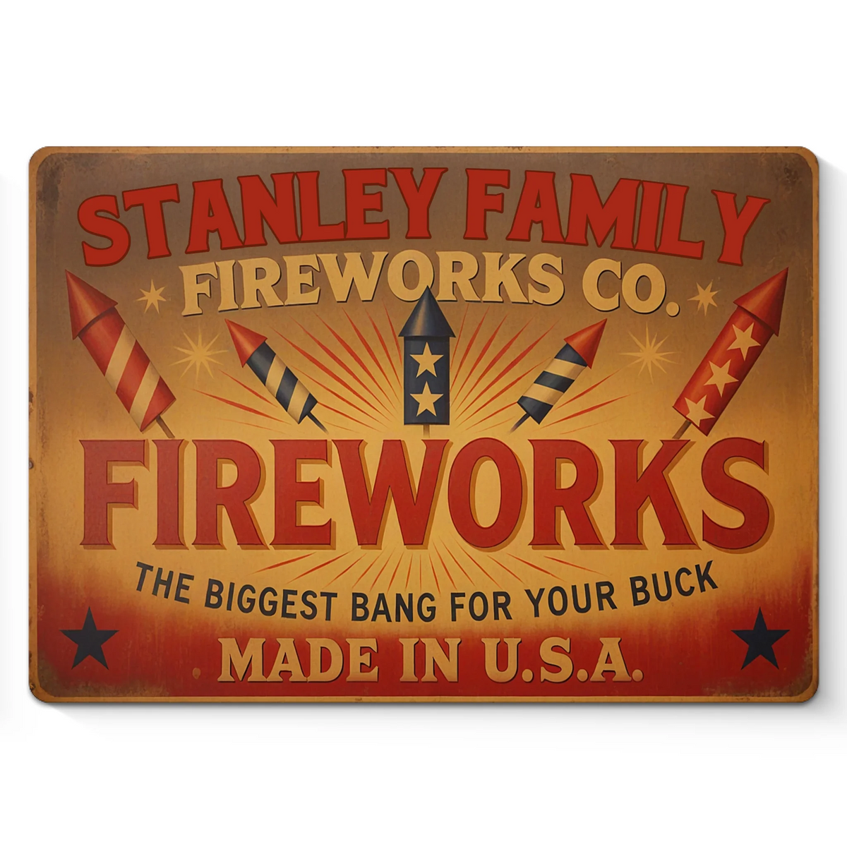 The Biggest Bang For Your Buck - US Patriotic Pride Home Decor Metal Sign - 4th Of July, Gift For Conservative Supporters