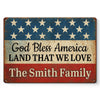 God Bless The Land We Love - US Patriotic Pride Home Decor Metal Sign - 4th Of July, Gift For Conservative Supporters