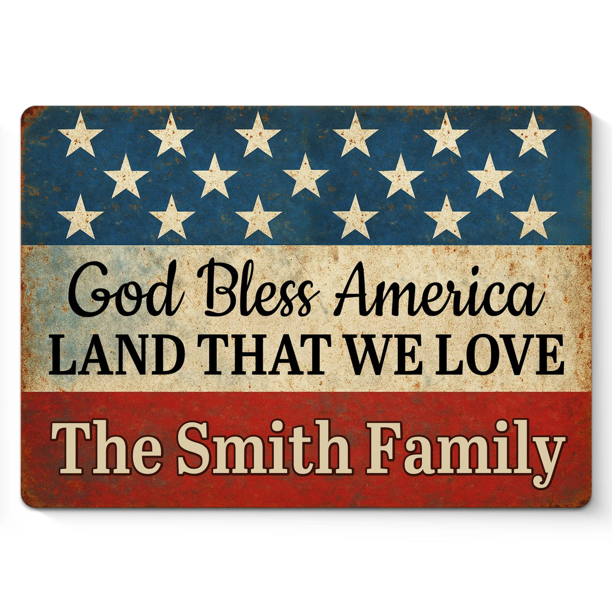 God Bless The Land We Love - US Patriotic Pride Home Decor Metal Sign - 4th Of July, Gift For Conservative Supporters