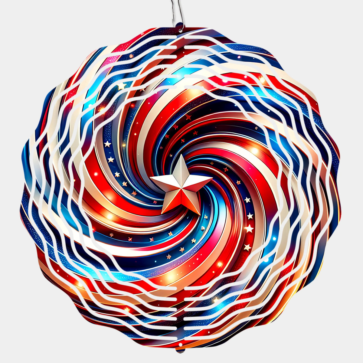 Stars, Stripes, And An Unbreakable Spirit - US Patriotic Pride Wind Spinner - 4th Of July, Gift For Conservative Supporters