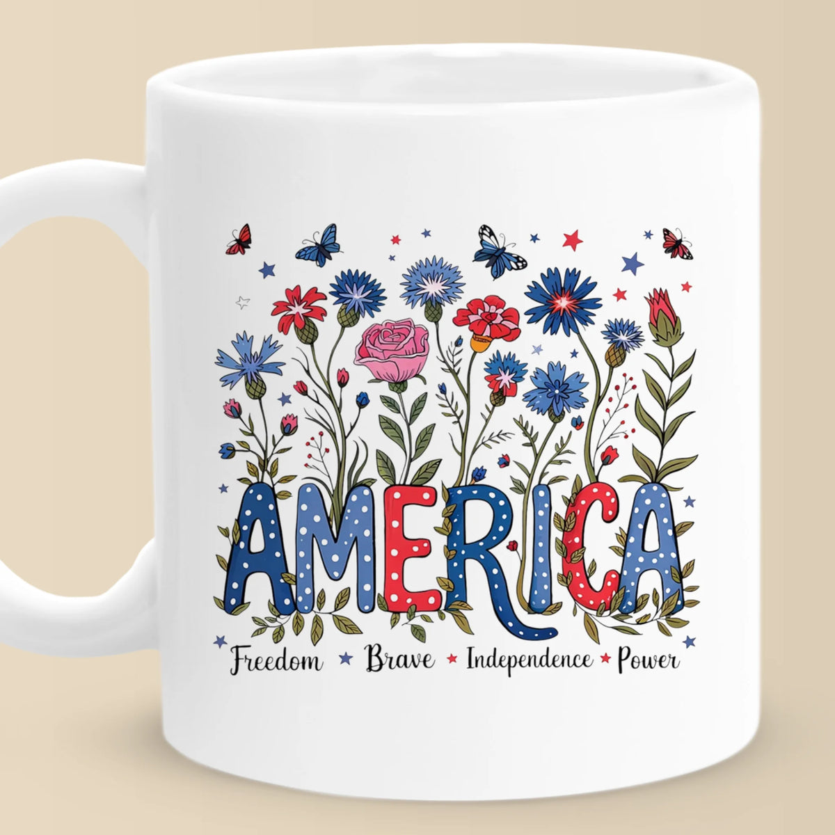 Republican State Mug - US Patriotic Pride 4th Of July, Gifts For Conservative Supporters - Freedom, Brave, Independence & Power