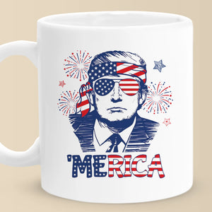 Republican State Mug - US Patriotic Pride 4th Of July, Gifts For Conservative Supporters - 'Merica Runs On Freedom