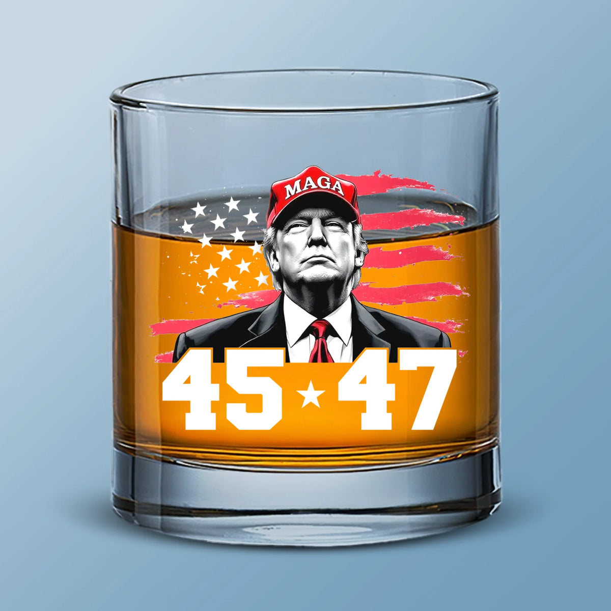 45 47 Republican State Whiskey Glass - US Patriotic Pride Gifts For Conservative Supporters, Wine, Bourbon, Whiskey Lovers - I Know Fireworks, I Know Freedom