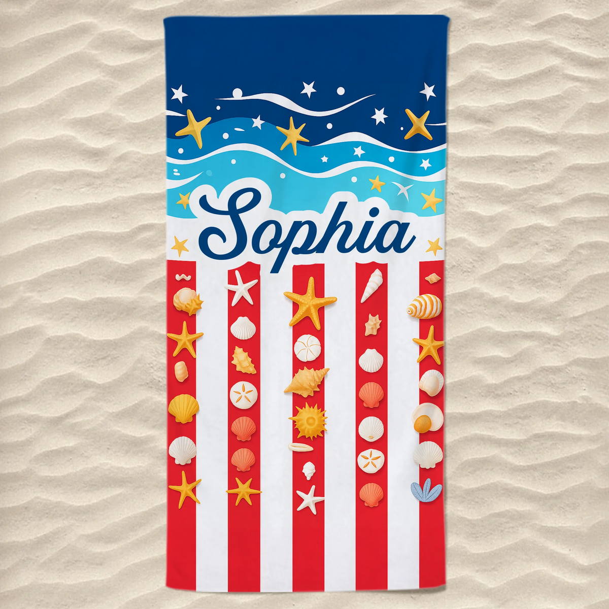 Republican State Beach Towel - US Patriotic Pride Summer Gifts For Conservative Supporters, Travel Lovers - Sandy Feet, Free Heart