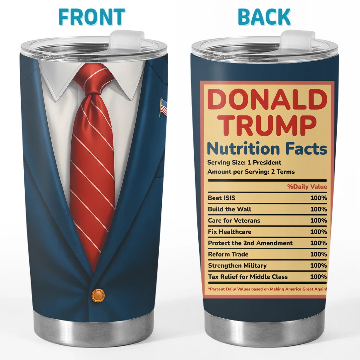 Republican State 20oz Tumbler - US Patriotic Pride Gifts For Conservative Supporters - Two Terms, One Mission