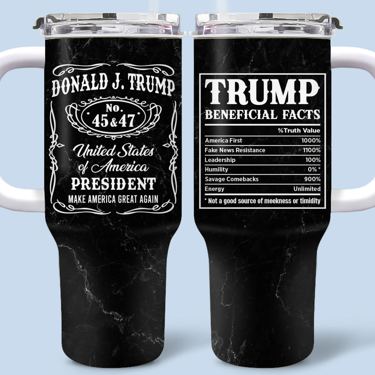 Republican State 40 Oz Stainless Steel Tumbler With Handle - US Patriotic Pride Gifts For Conservative Supporters - Too Real To Be Timid