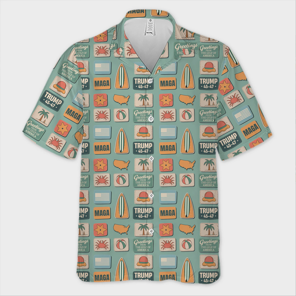 Gulf Of America Republican State Unisex Tropical Hawaiian Aloha Shirt - US Patriotic Pride Summer Vacation And Travel Gifts For Conservative Supporters - Sea Breeze, Free Spirit