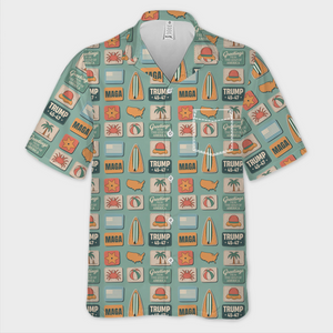 Gulf Of America Republican State Unisex Tropical Hawaiian Aloha Shirt - US Patriotic Pride Summer Vacation And Travel Gifts For Conservative Supporters - Sea Breeze, Free Spirit
