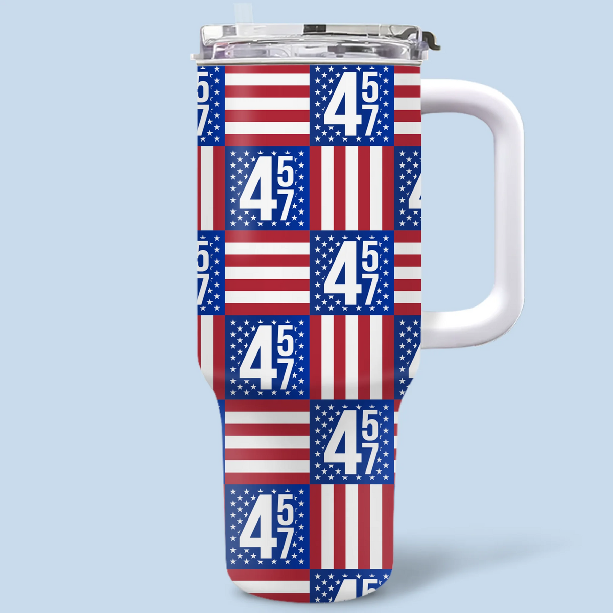 45 47 Republican State 40 Oz Stainless Steel Tumbler With Handle - US Patriotic Pride Gifts For Conservative Supporters - Patriot Power 45‑47