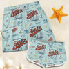 Gulf Of America Republican State Tropical Hawaiian Aloha Couple Beach Shorts - US Patriotic Pride Summer Gifts For Conservative Supporters - Live Free, Beach Hard