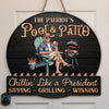 Republican State Wood Sign - US Patriotic Pride Gifts For Conservative Supporters - Chillin' Like A President