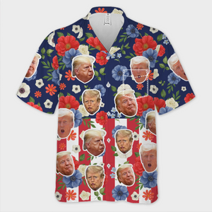 Republican State Unisex Tropical Hawaiian Aloha Shirt - US Patriotic Pride Summer Vacation And Travel Gifts For Conservative Supporters - Blooming & Shining Like Him